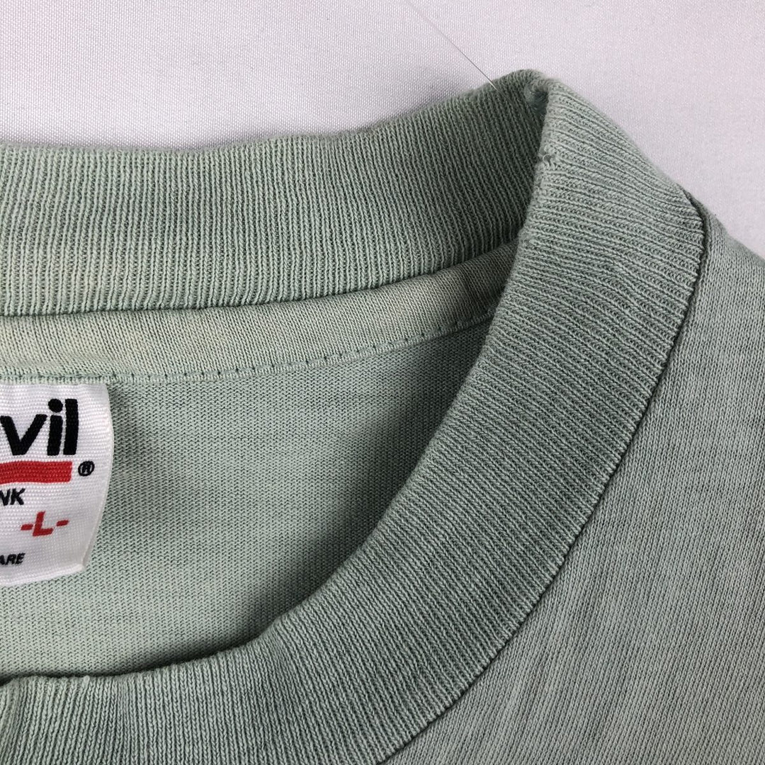 90'S Anvil Orca Pattern Animal T-Shirt, Made in USA, Men's Size L (Equivalent), Vintage cotton Mint green Vintage Second Hand