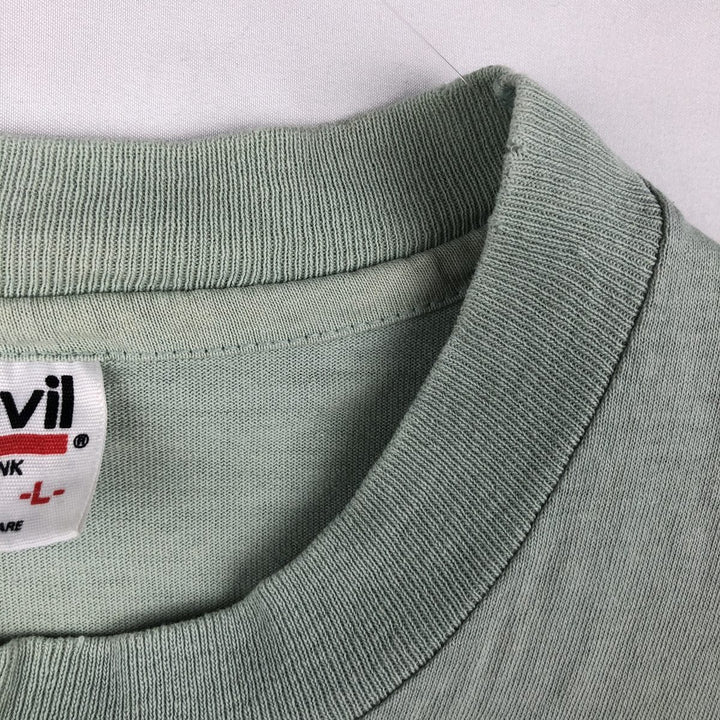 90'S Anvil Orca Pattern Animal T-Shirt, Made in USA, Men's Size L (Equivalent), Vintage cotton Mint green Vintage Second Hand