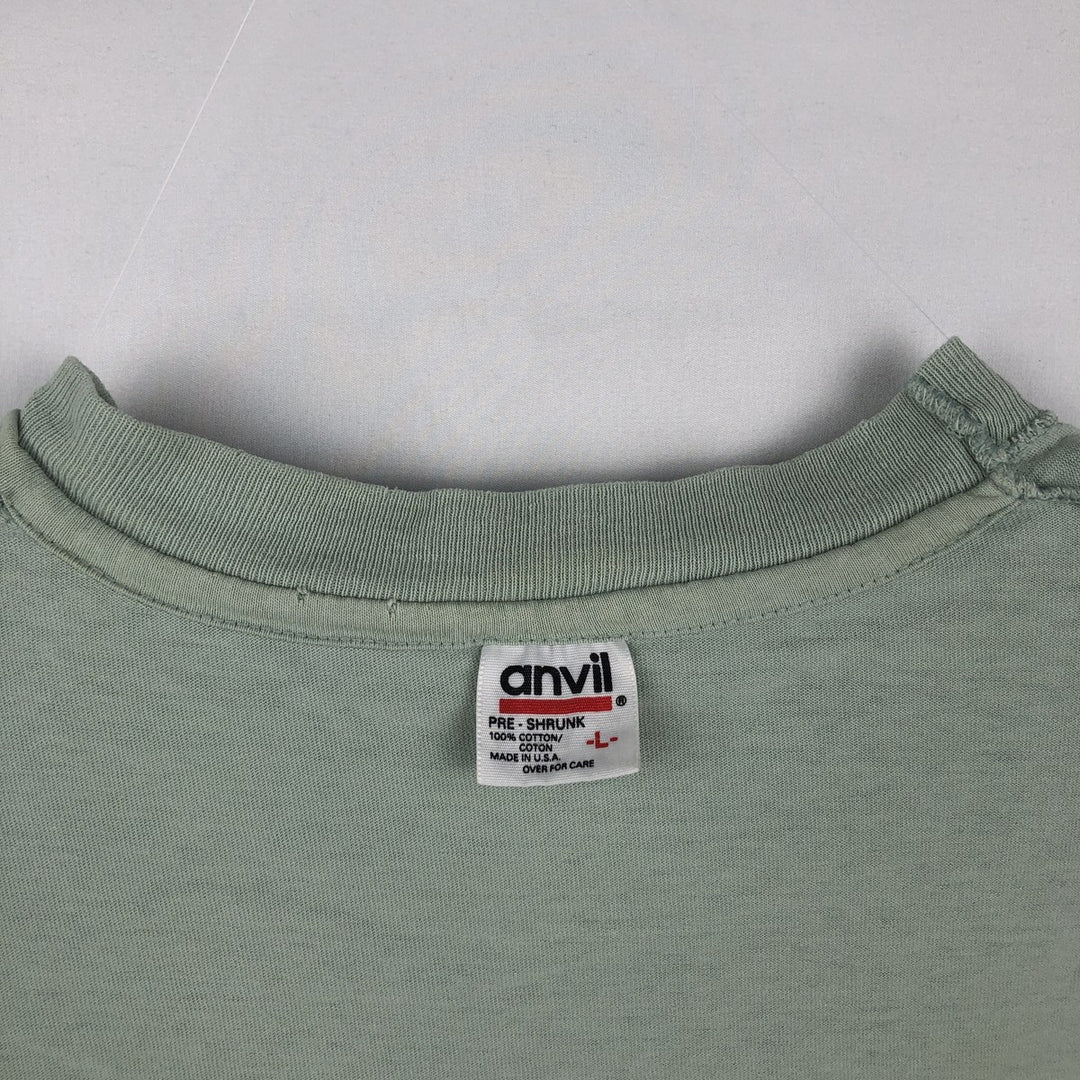90'S Anvil Orca Pattern Animal T-Shirt, Made in USA, Men's Size L (Equivalent), Vintage cotton Mint green Vintage Second Hand