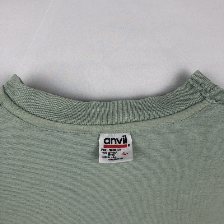90'S Anvil Orca Pattern Animal T-Shirt, Made in USA, Men's Size L (Equivalent), Vintage cotton Mint green Vintage Second Hand