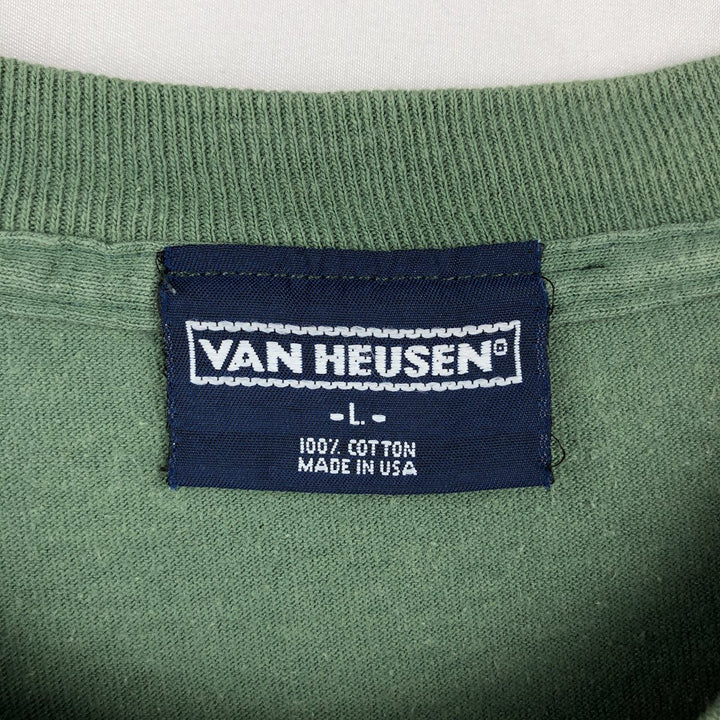 90'S Van Heusen Camo Pattern Animal T-Shirt, Made in USA, Men's Size L (Equivalent), Vintage cotton green type Vintage Second Hand