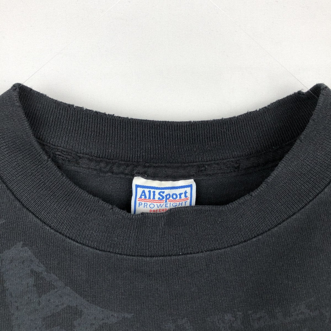 90'S All Sport Eagle Pattern All-Over Print Animal T-Shirt, Made in USA, Men's XL (approx.) Vintage cotton black type Vintage Second Hand