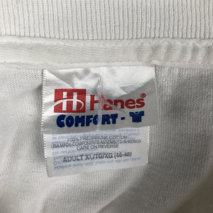 90s-00'S Hanes COMFORT-T Tiger Pattern Animal T-Shirt, Men's XL (approx.) cotton white type Vintage Second Hand