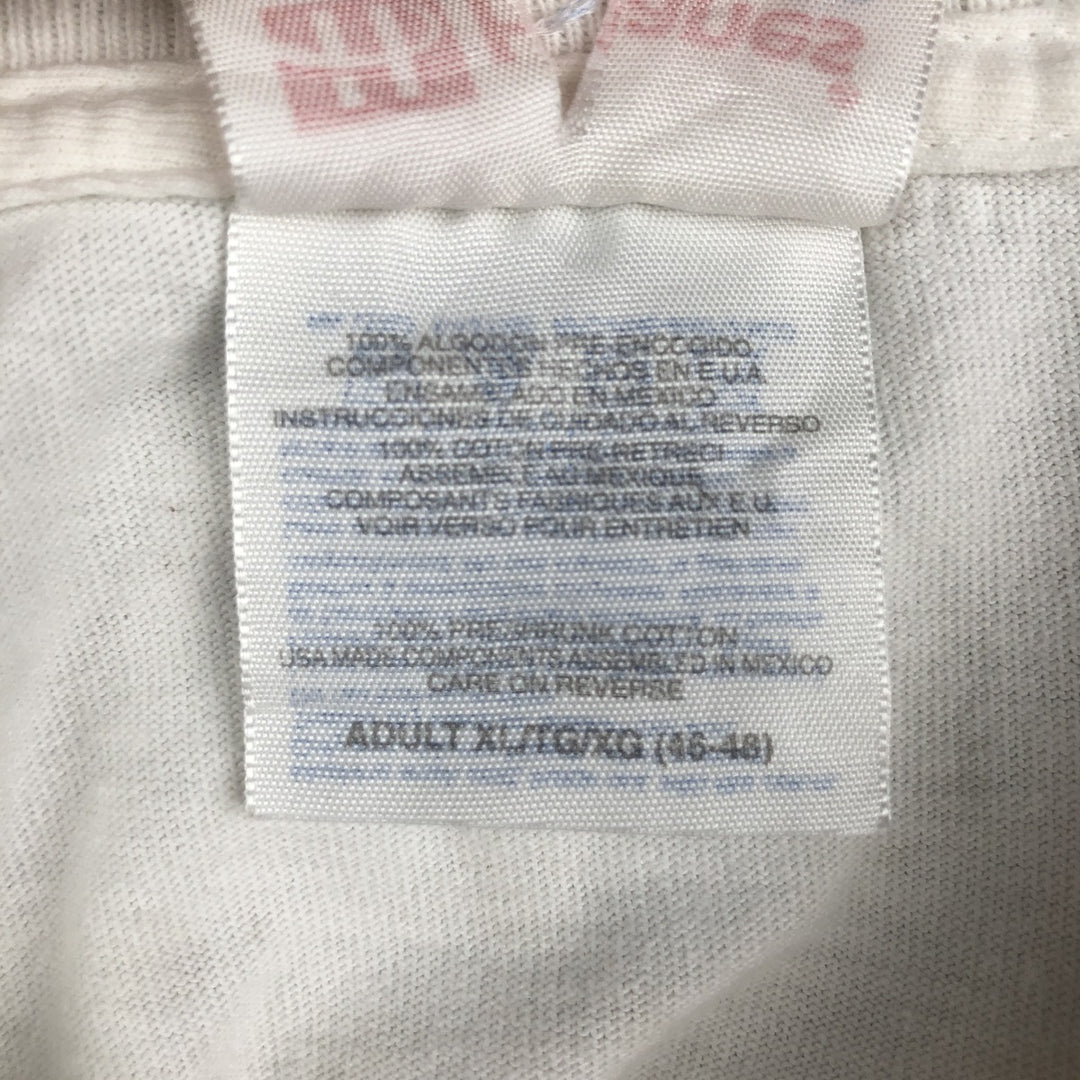 90s-00'S Hanes COMFORT-T Tiger Pattern Animal T-Shirt, Men's XL (approx.) cotton white type Vintage Second Hand