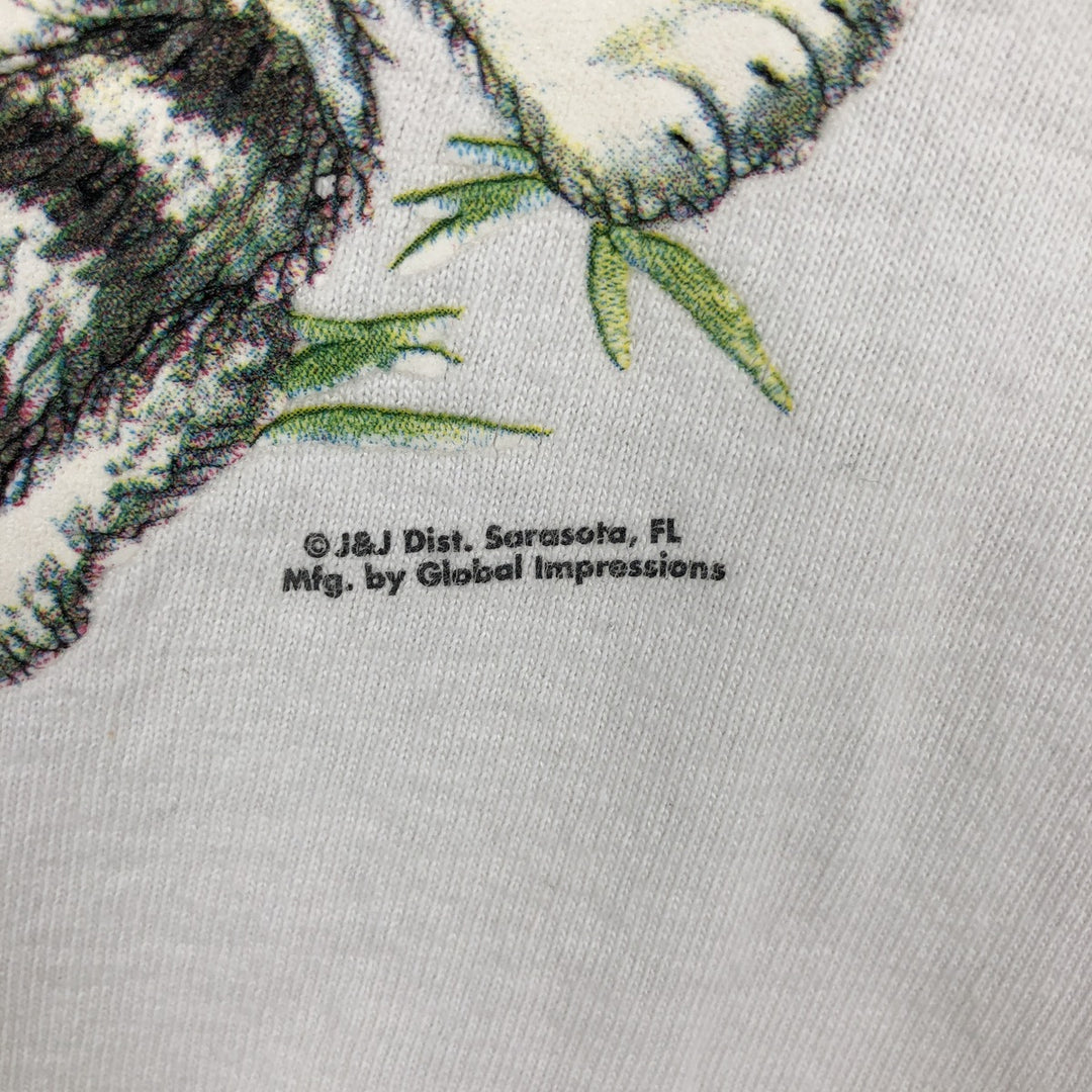 90s-00'S Hanes COMFORT-T Tiger Pattern Animal T-Shirt, Men's XL (approx.) cotton white type Vintage Second Hand