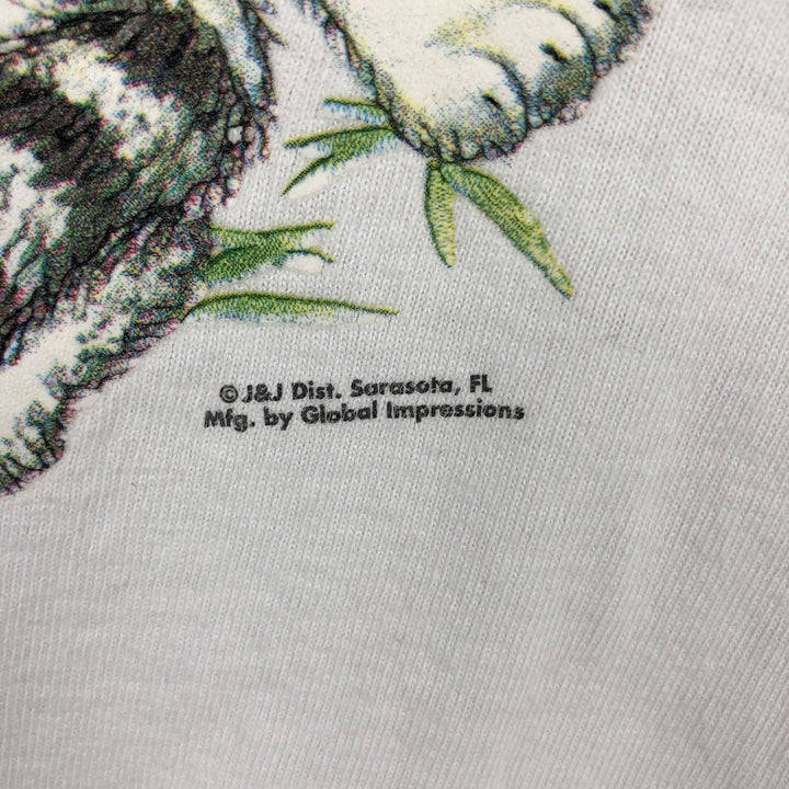 90s-00'S Hanes COMFORT-T Tiger Pattern Animal T-Shirt, Men's XL (approx.) cotton white type Vintage Second Hand