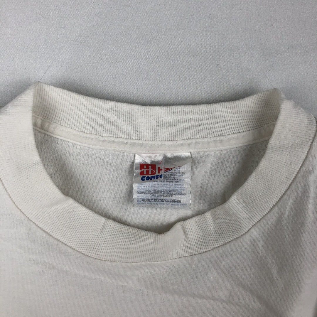 90s-00'S Hanes COMFORT-T Tiger Pattern Animal T-Shirt, Men's XL (approx.) cotton white type Vintage Second Hand