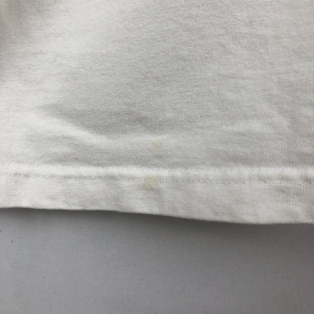 90s-00'S Hanes COMFORT-T Tiger Pattern Animal T-Shirt, Men's XL (approx.) cotton white type Vintage Second Hand