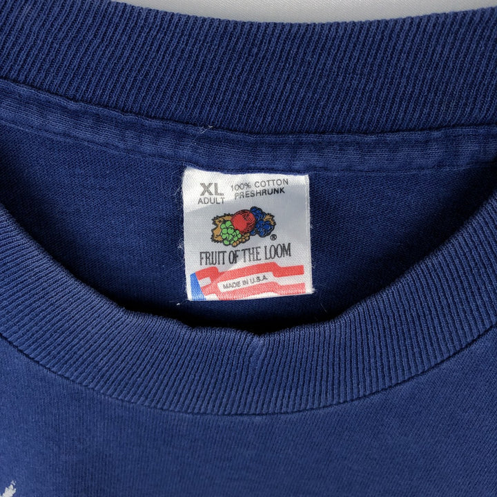 90'S Fruit of the Loom Fish Print Animal T-Shirt, Made in USA, Men's XL (approx.) Vintage cotton Navy blue Vintage Second Hand