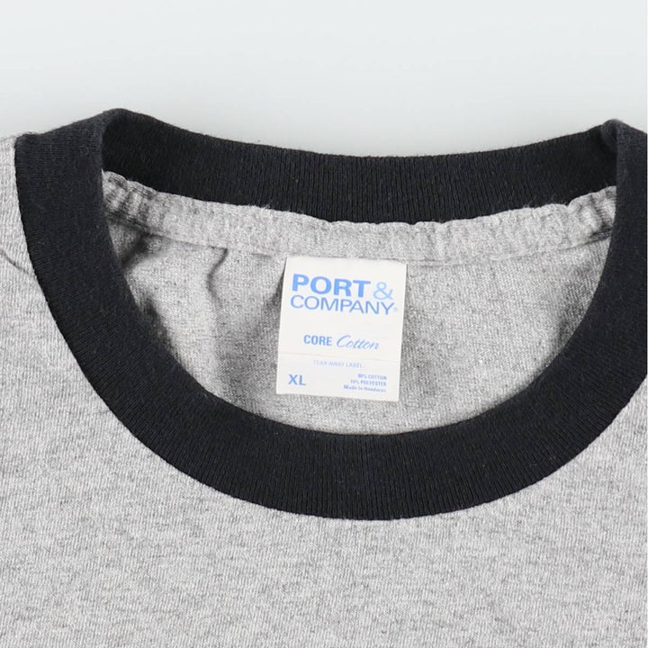 PORT and COMPANY DOGFISH HEAD BREWERY Fish Print Advertising Ringer T-Shirt (Men's XL equivalent) cotton gray type Vintage Second Hand