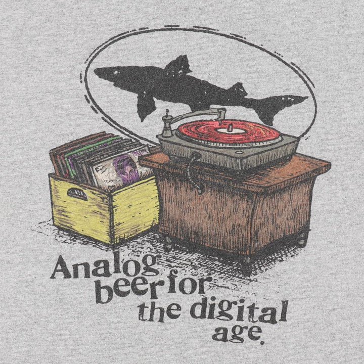 PORT and COMPANY DOGFISH HEAD BREWERY Fish Print Advertising Ringer T-Shirt (Men's XL equivalent) cotton gray type Vintage Second Hand