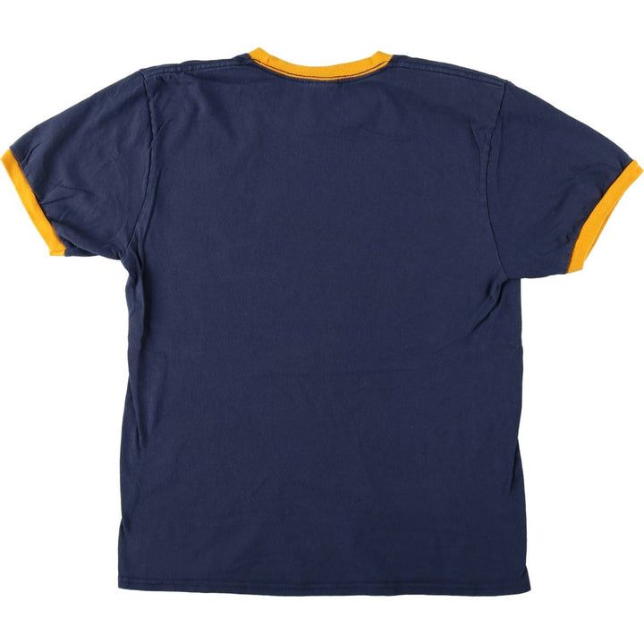 PORT and COMPANY WILLI CARLISLE Band Ringer T-Shirt, Men's Size M (approx.) cotton navy blue type Vintage Second Hand
