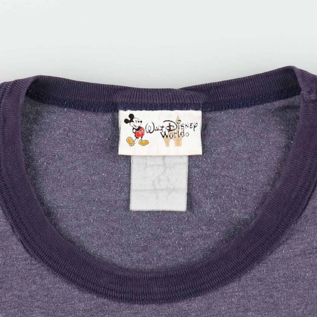 90'S Disney Mickey Mouse Ringer T-shirt, Character Print T-shirt, Men's Size L (approx.), Vintage unclear navy blue type Vintage Second Hand