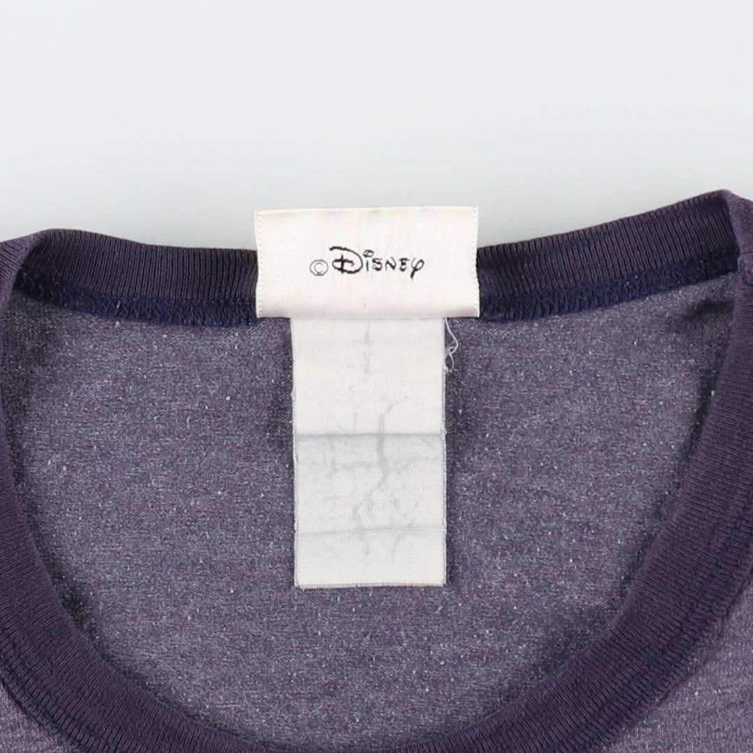 90'S Disney Mickey Mouse Ringer T-shirt, Character Print T-shirt, Men's Size L (approx.), Vintage unclear navy blue type Vintage Second Hand