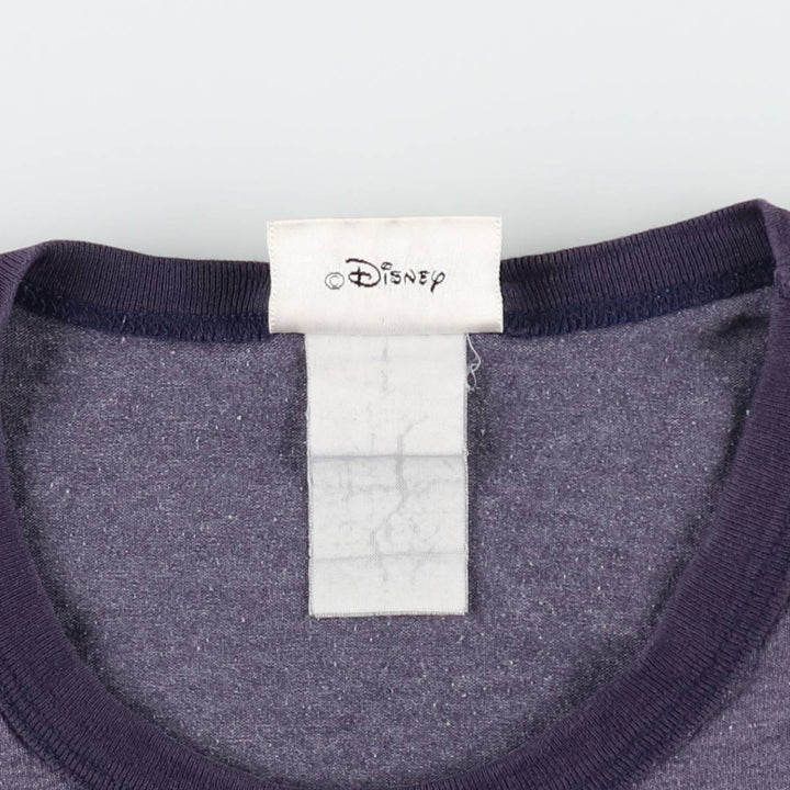 90'S Disney Mickey Mouse Ringer T-shirt, Character Print T-shirt, Men's Size L (approx.), Vintage unclear navy blue type Vintage Second Hand