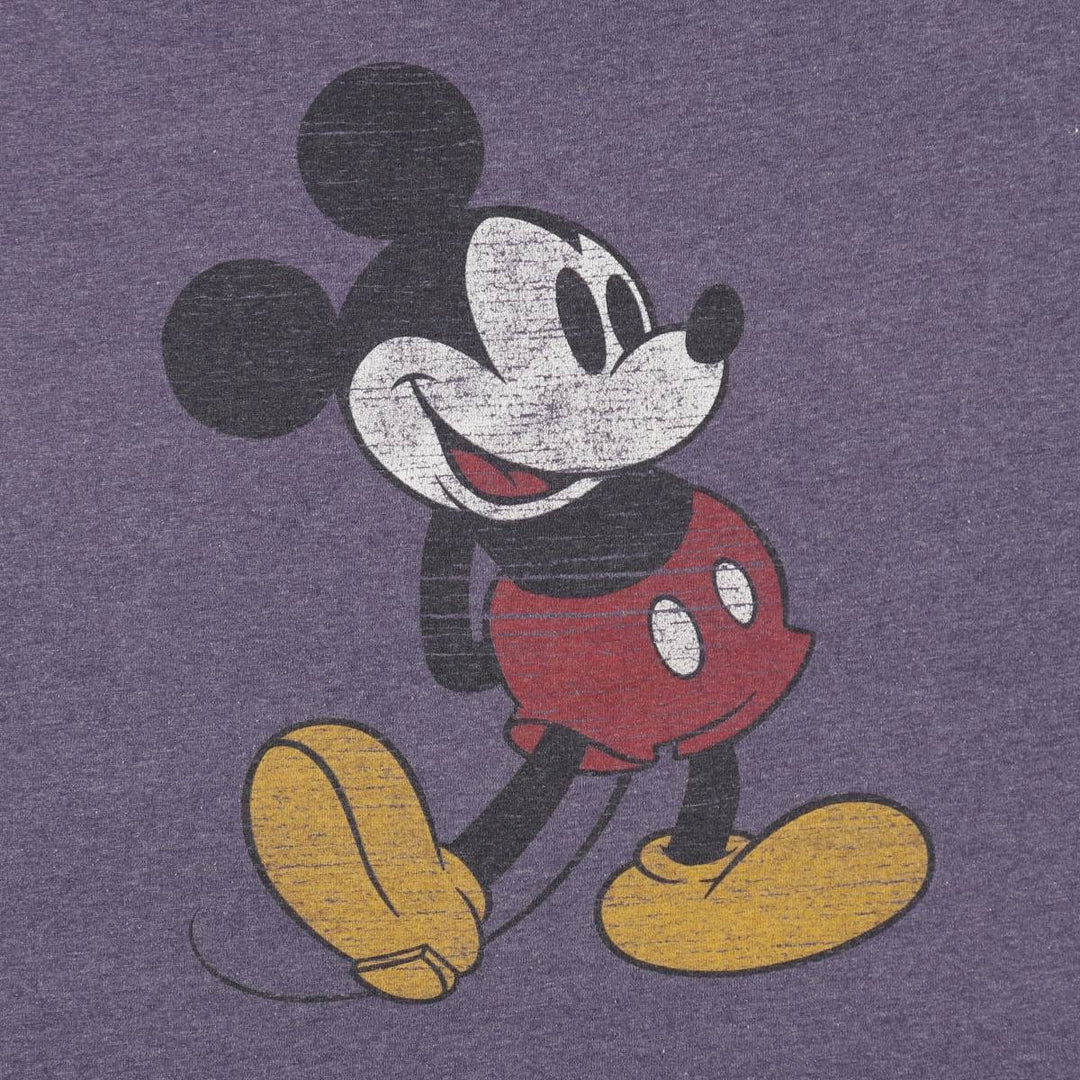 90'S Disney Mickey Mouse Ringer T-shirt, Character Print T-shirt, Men's Size L (approx.), Vintage unclear navy blue type Vintage Second Hand