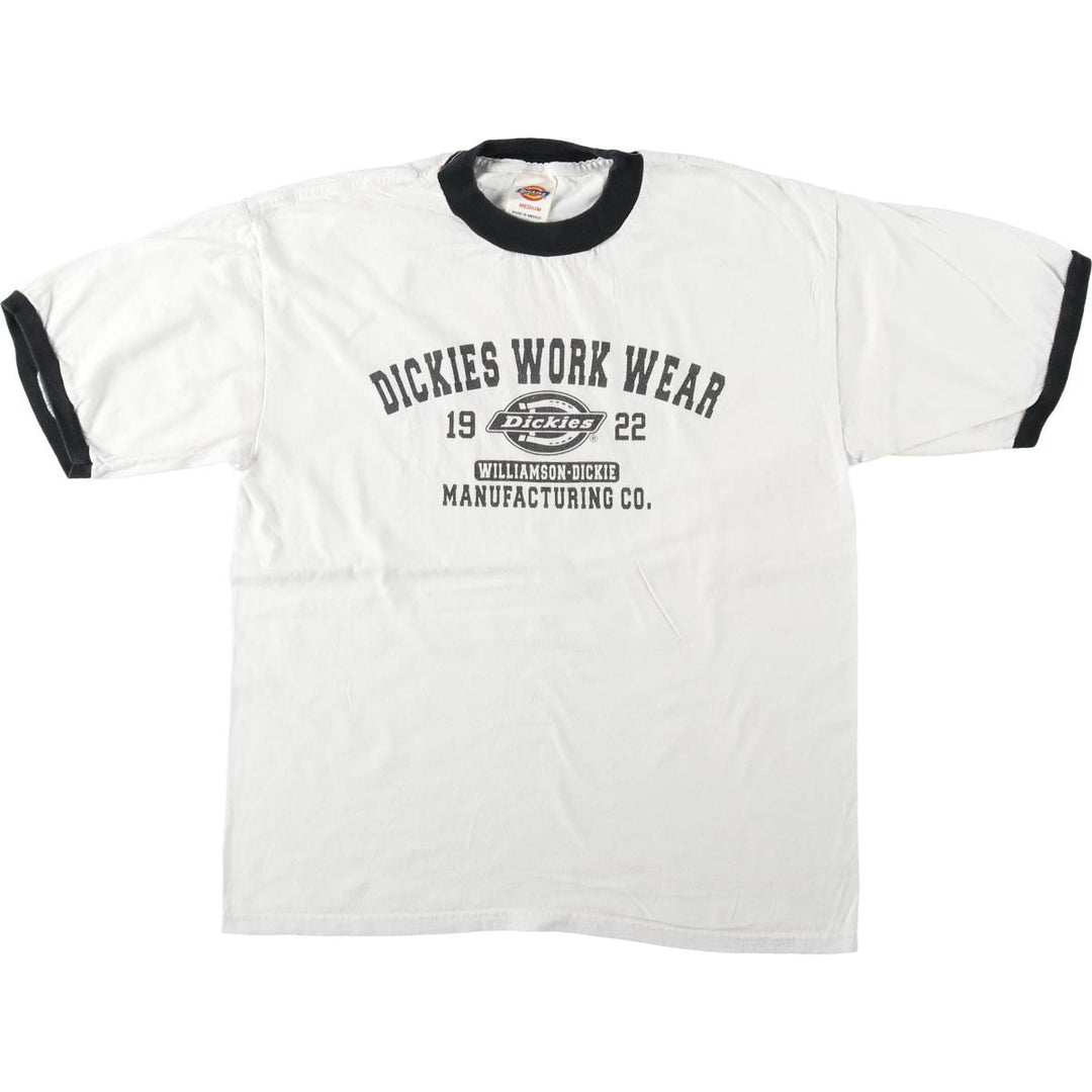 Dickies Ringer T-shirt, Men's Size M cotton white type Vintage Second Hand