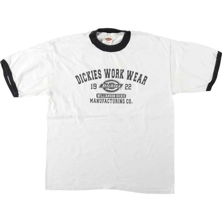 Dickies Ringer T-shirt, Men's Size M cotton white type Vintage Second Hand