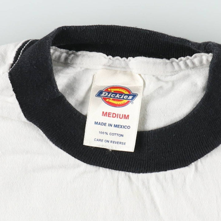Dickies Ringer T-shirt, Men's Size M cotton white type Vintage Second Hand