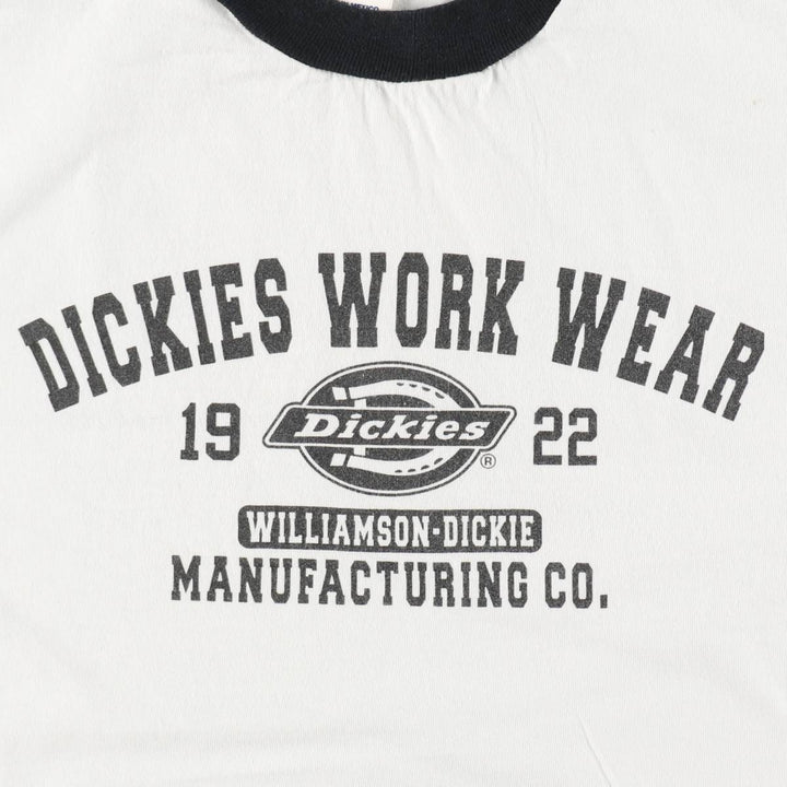 Dickies Ringer T-shirt, Men's Size M cotton white type Vintage Second Hand