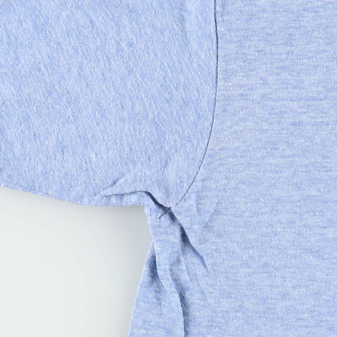 1980'S Hanes Poly-Cotton Blue Tag Ringer T-Shirt, Made in USA, Men's Size M (Equivalent), Vintage cotton blue type Vintage Second Hand
