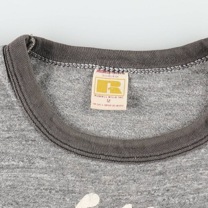 Vintage 70's Russell Ringer T-shirt, made in the USA, size M for men cotton gray type Vintage Second Hand