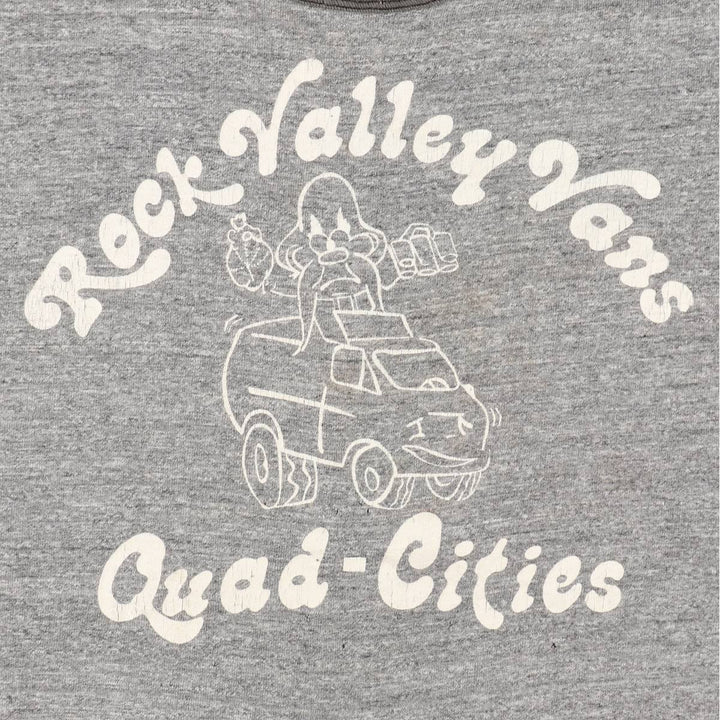 Vintage 70's Russell Ringer T-shirt, made in the USA, size M for men cotton gray type Vintage Second Hand