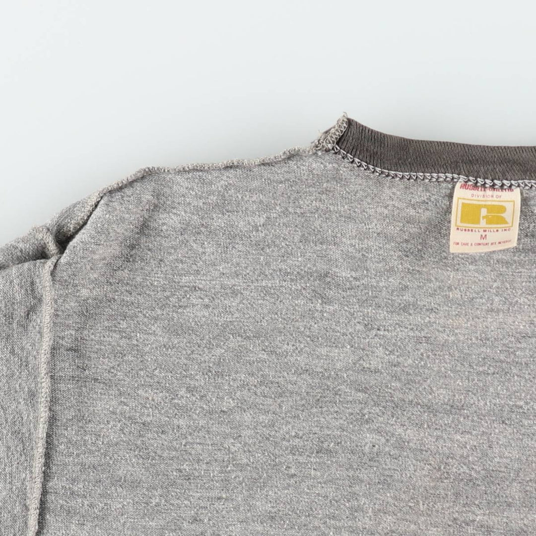Vintage 70's Russell Ringer T-shirt, made in the USA, size M for men cotton gray type Vintage Second Hand