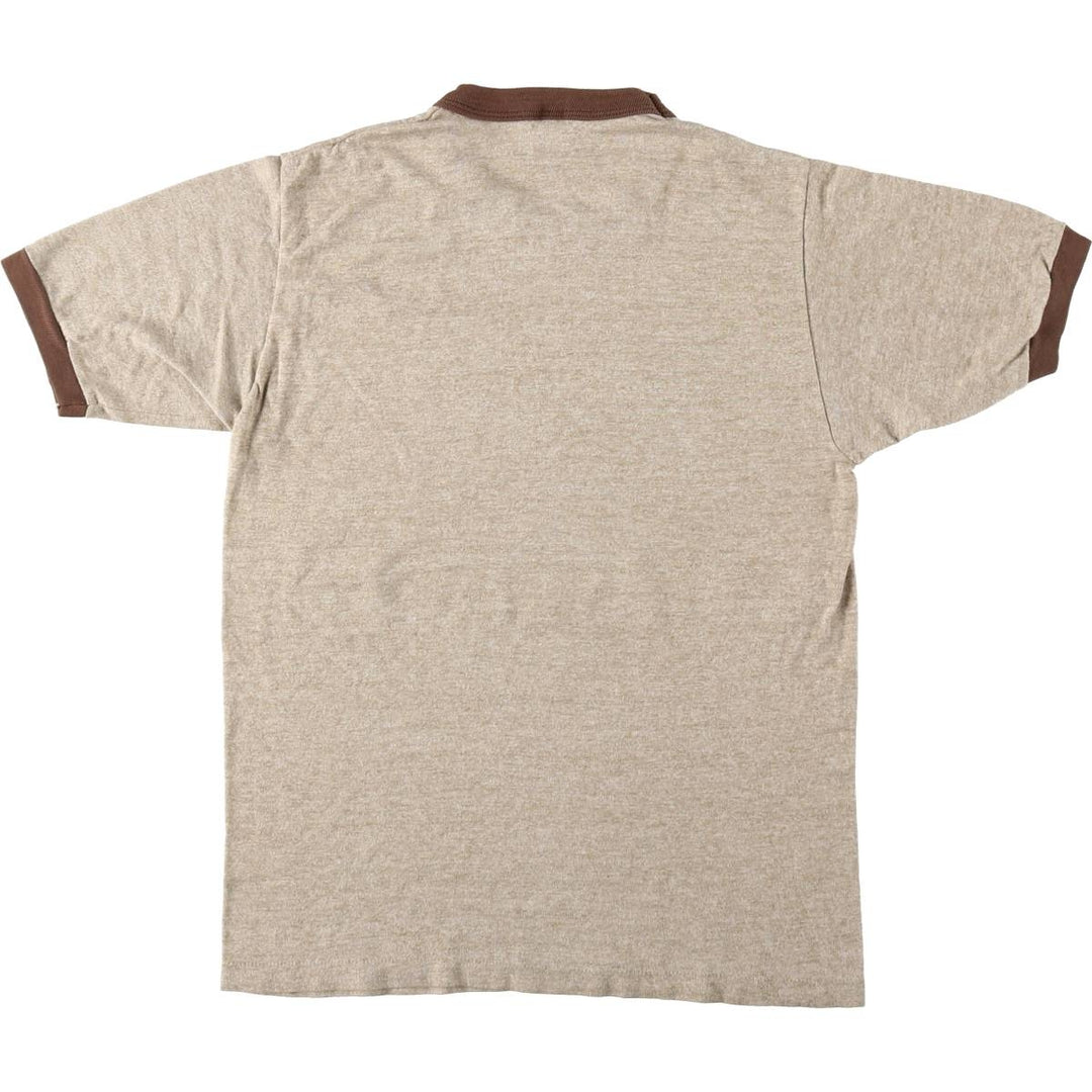 80'S Sportswear Ringer T-Shirt, Made in USA, Men's Size M (approx.), Vintage polyester brown type Vintage Second Hand