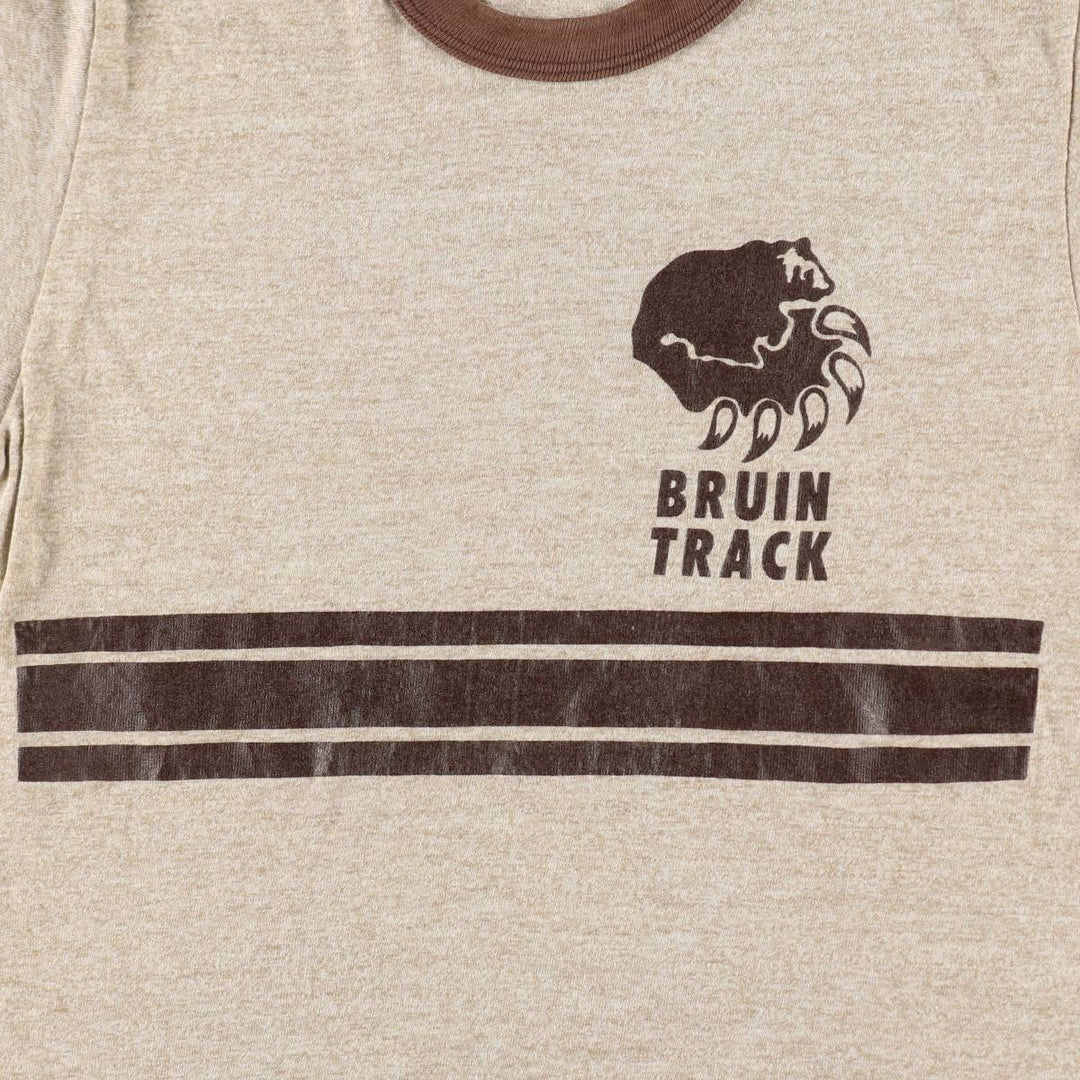80'S Sportswear Ringer T-Shirt, Made in USA, Men's Size M (approx.), Vintage polyester brown type Vintage Second Hand