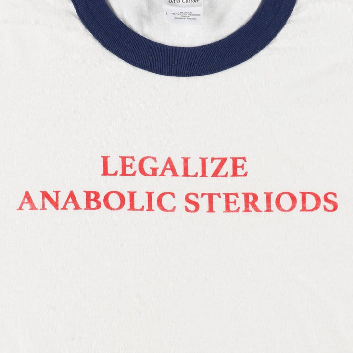 Gildan Ringer T-shirt, Men's Size L (equivalent) cotton white type Vintage Second Hand