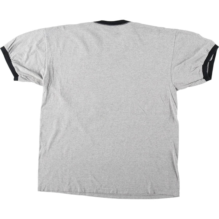 00'S Anvil Message Ringer T-shirt Men's L size cotton gray type Vintage Second Hand
