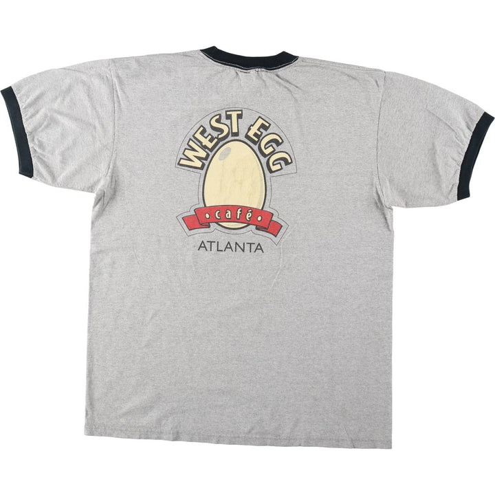 Fruit of the Loom Ringer T-shirt, Men's Size L (approx.) cotton gray type Vintage Second Hand