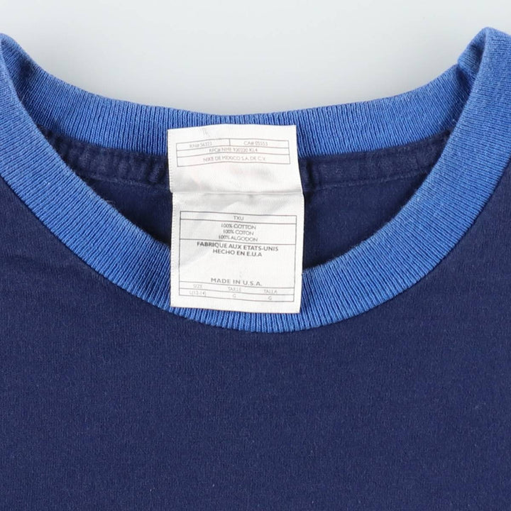 90'S Nike Golf Ringer T-Shirt, Made in USA, Men's Size L (approx.), Vintage cotton navy blue type Vintage Second Hand