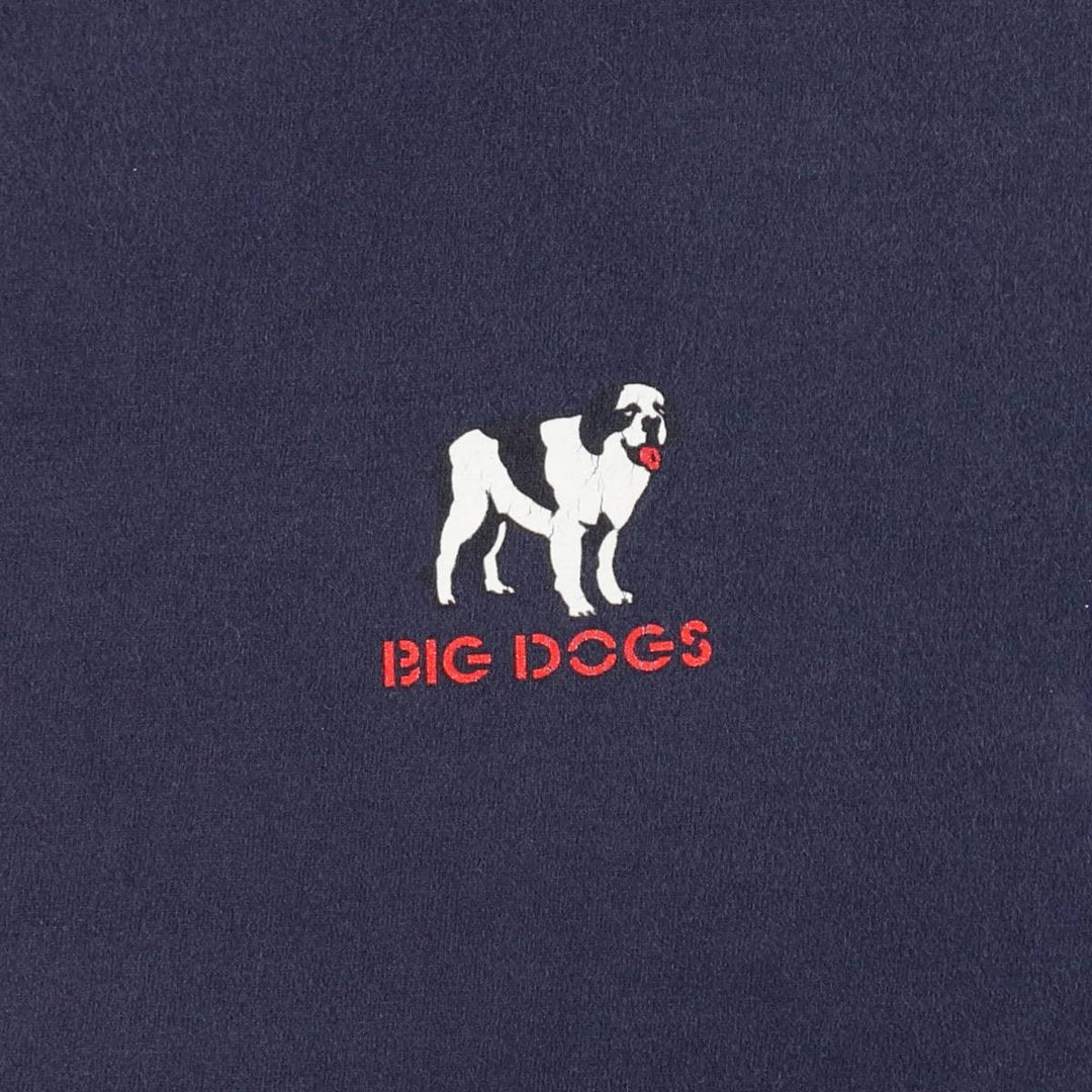 90'S BIG DOGS Dog Print Ringer T-Shirt, Made in USA, Men's XL (approx.), Vintage cotton navy blue type Vintage Second Hand