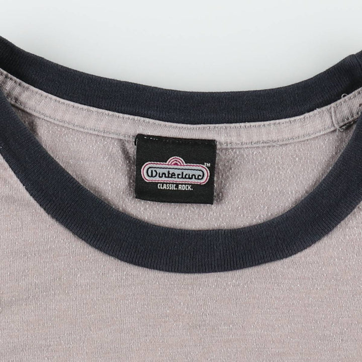 Winterland THE DOORS Band Ringer T-Shirt (Men's Size L) cotton gray type Vintage Second Hand