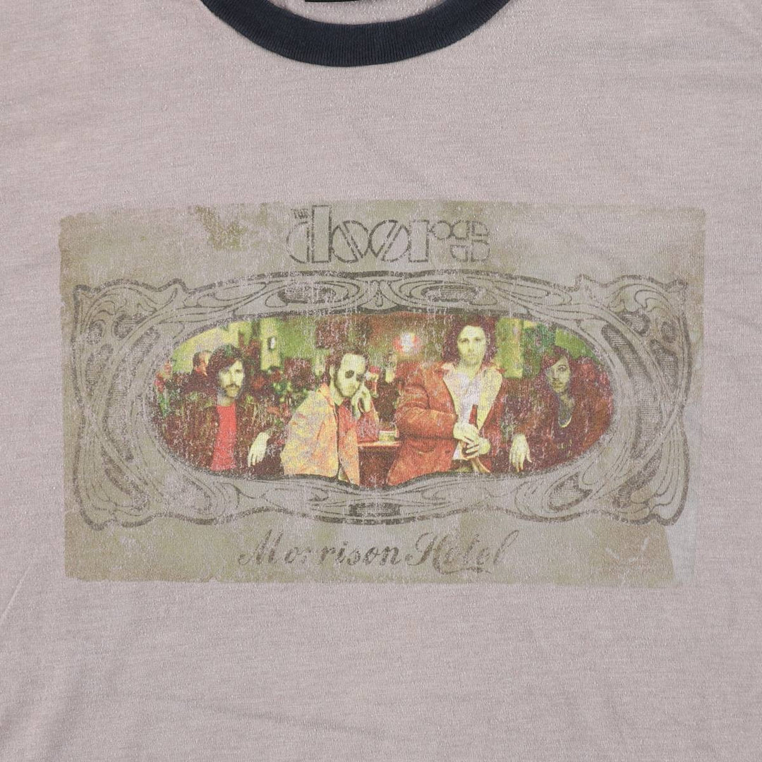 Winterland THE DOORS Band Ringer T-Shirt (Men's Size L) cotton gray type Vintage Second Hand