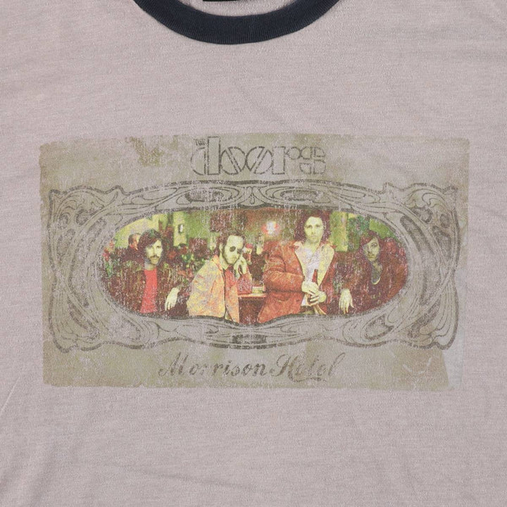 Winterland THE DOORS Band Ringer T-Shirt (Men's Size L) cotton gray type Vintage Second Hand