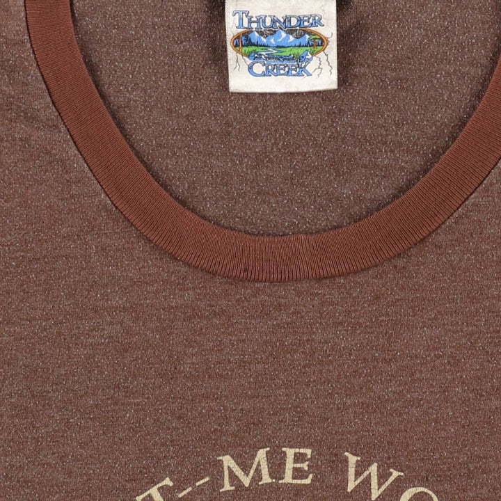 90'S THUNDER CREEK MAD MAGAZINE Ringer T-shirt, Men's Size S (approx.), Vintage unclear brown type Vintage Second Hand