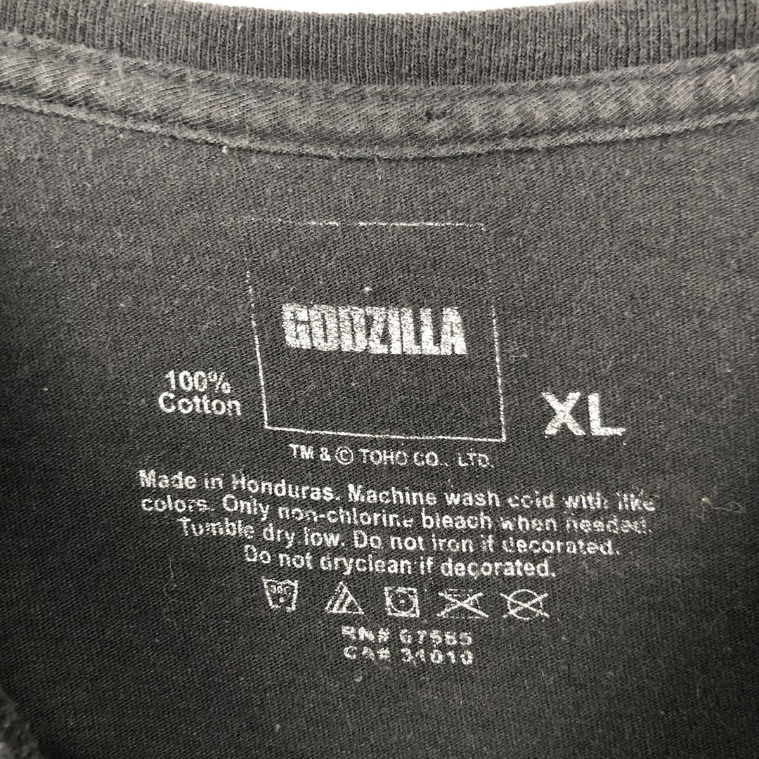 GODZILLA Movie T-Shirt (Men's XL equivalent) cotton black type Vintage Second Hand