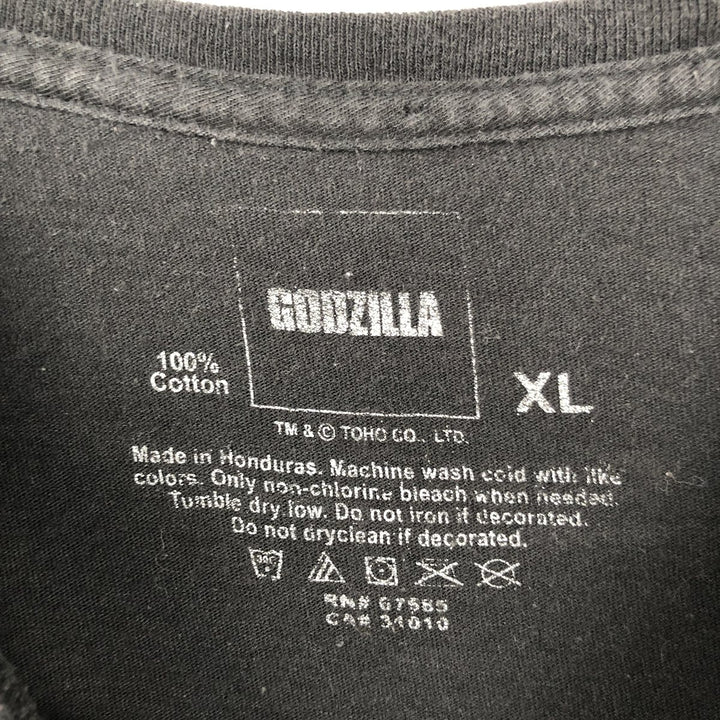 GODZILLA Movie T-Shirt (Men's XL equivalent) cotton black type Vintage Second Hand