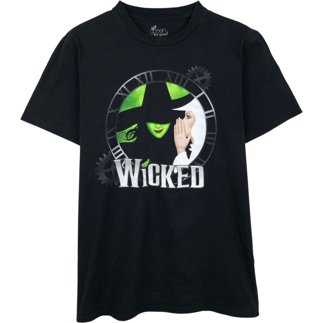 WICKED Wicked Movie T-shirt Men's M size cotton black type Vintage Second Hand