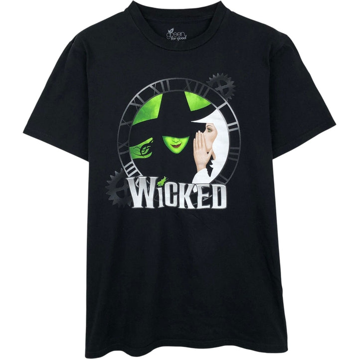 WICKED Wicked Movie T-shirt Men's M size cotton black type Vintage Second Hand