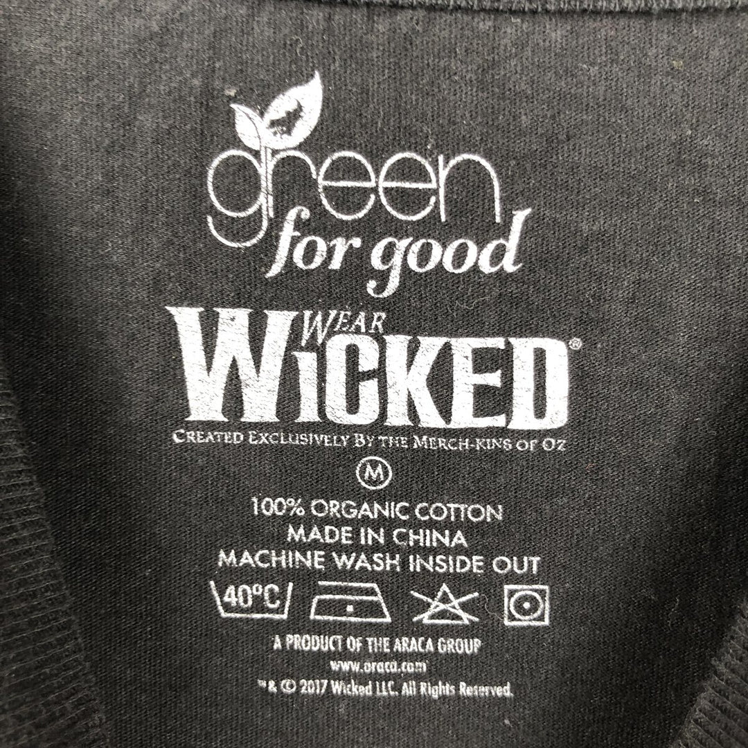 WICKED Wicked Movie T-shirt Men's M size cotton black type Vintage Second Hand