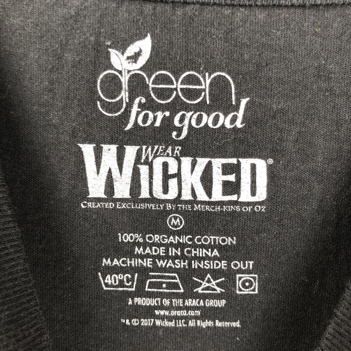 WICKED Wicked Movie T-shirt Men's M size cotton black type Vintage Second Hand