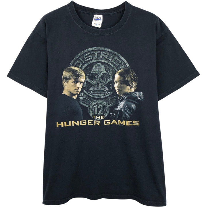 Anvil THE HUNGAR GAMES Movie T-Shirt (Men's Size M) cotton black type Vintage Second Hand