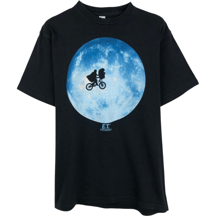 TULTEX ET Movie T-shirt, Men's Size M (approx.) cotton black type Vintage Second Hand