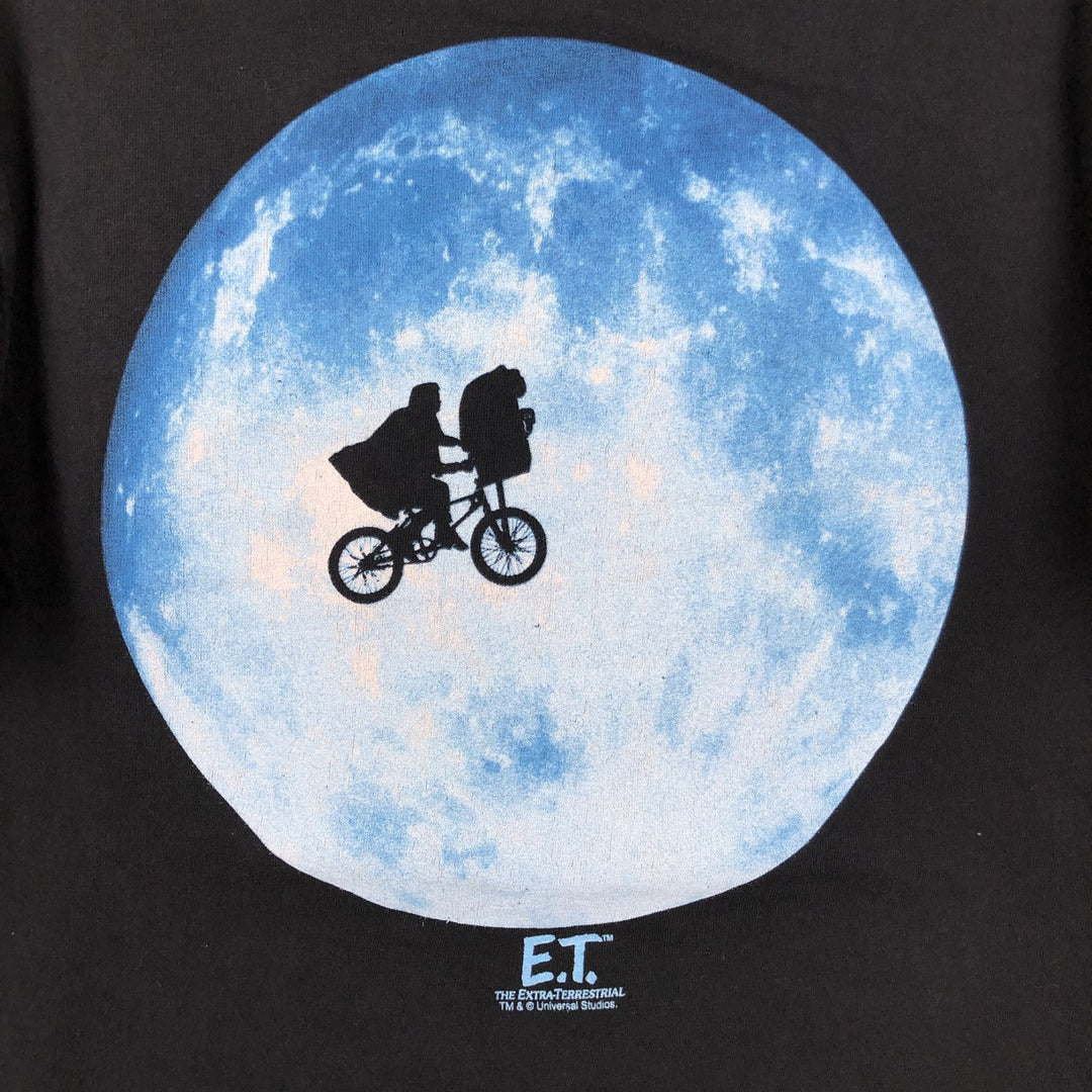 TULTEX ET Movie T-shirt, Men's Size M (approx.) cotton black type Vintage Second Hand
