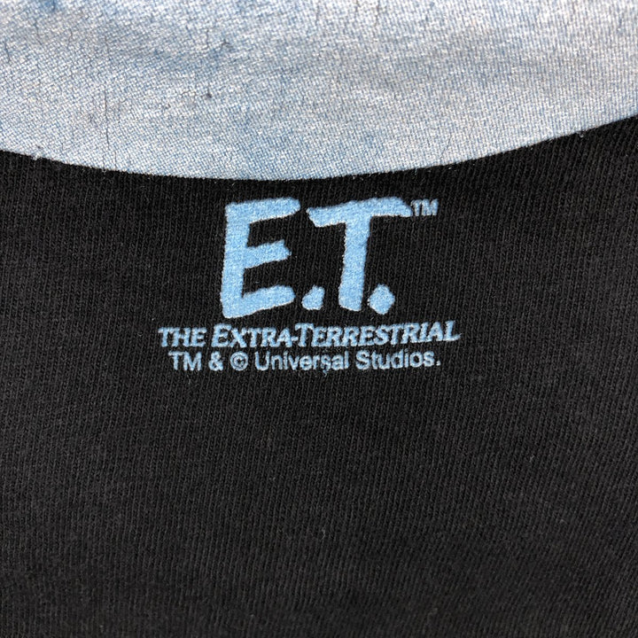 TULTEX ET Movie T-shirt, Men's Size M (approx.) cotton black type Vintage Second Hand