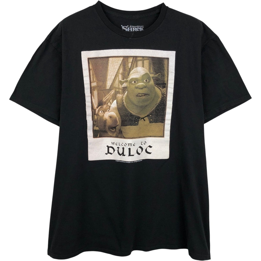SHREK Movie T-Shirt (Men's XL equivalent) cotton black type Vintage Second Hand
